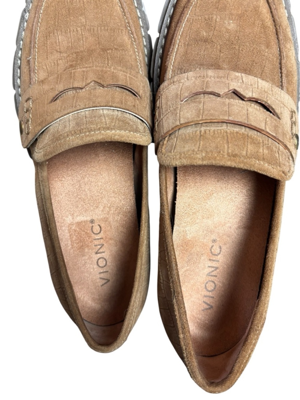 Vionic Elodie Lug Sole Tan Suede Loafers – Sz 8 (38.5 EU) - Picture 9 of 11